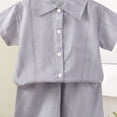 thumbnail image 5 of NIEWTR Kids Summer Outfits Toddler Boy Outfits 2T 3T 4T 5T Clothes Summer Kids Pattern Short Sleeve Button Down Shirt & Shorts Set(A1-Grey,11-12 Years), 5 of 7