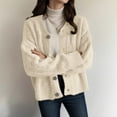 thumbnail image 2 of Ediodpoh Casual Knit Cardigan for Women Sweater Soft Yarn Oversized Open Front Coat Comfortable Daily Wear Loose Fit Beige, 2 of 4