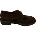 thumbnail image 2 of Eleventy Men's Two-Tone Suede Canvas Wingtip Brown / Navy Ankle-High Sneaker - 9M, 2 of 3