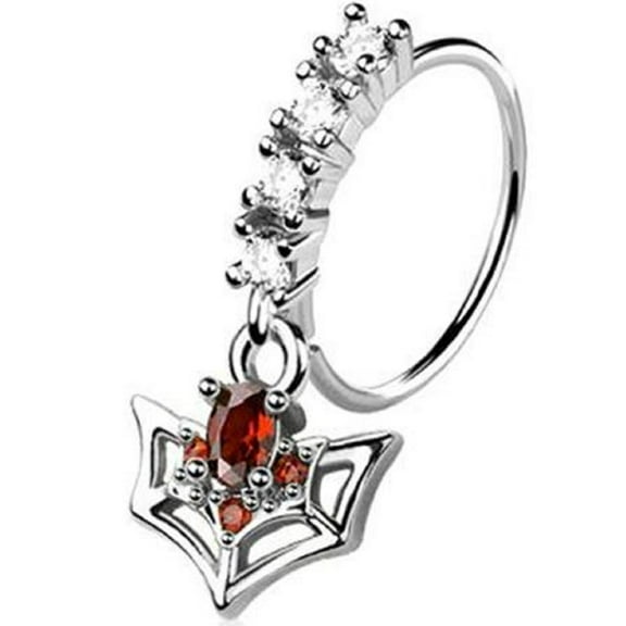 Nose Ring Hoop spider web ring  dangle 316L surgical steel