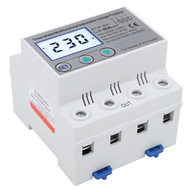Protector de voltaje ajustable, protector de voltaje ajustable, protector de voltaje ajustable LCD trifásico, protector de voltaje multifuncional, máxima eficiencia