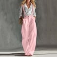 thumbnail image 2 of Ruimatai Women's Casual Linen Overalls High Waist Wide Leg Trousers for Summer & Daily Wear, 2 of 6