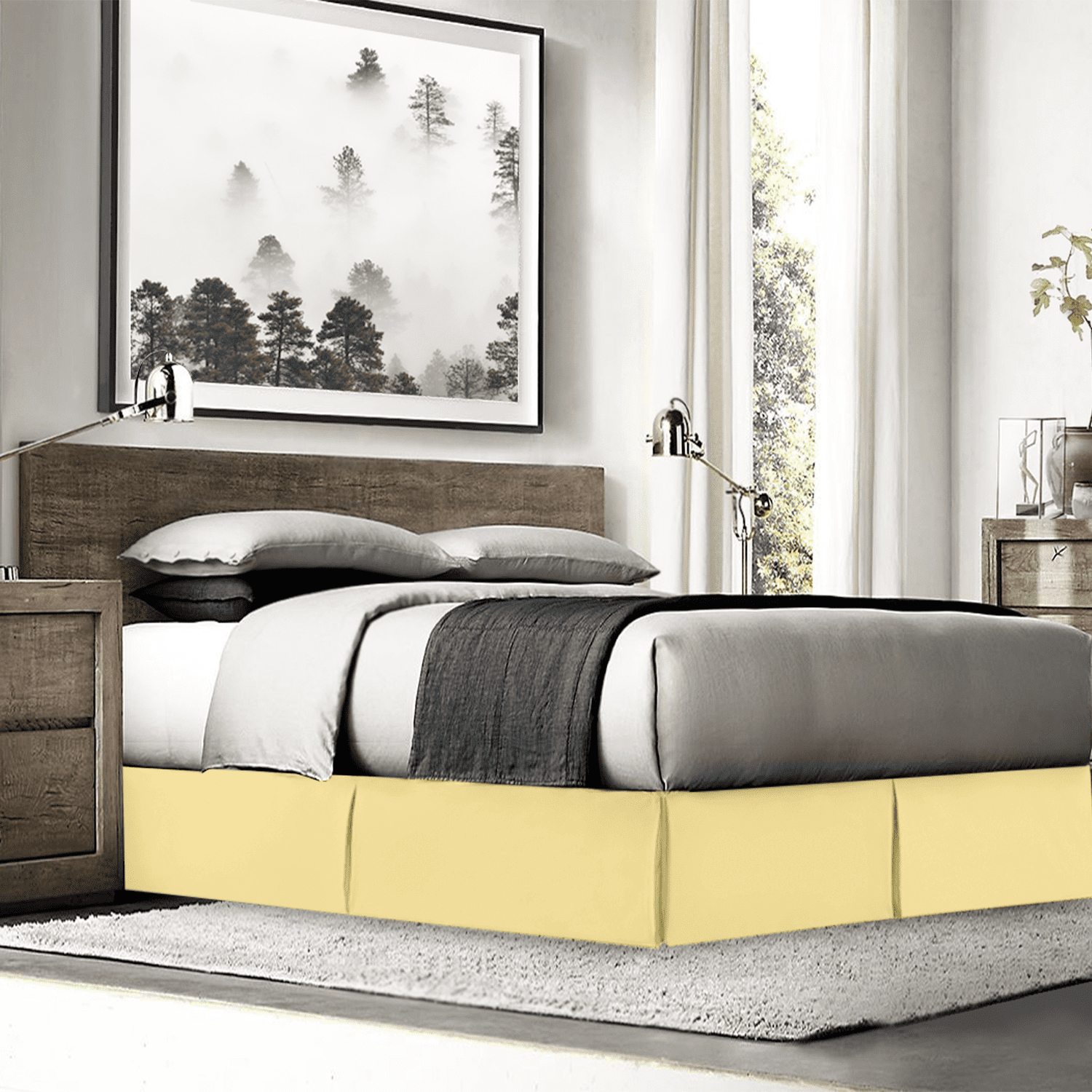 Nestl Easy Fit 14” inch Tailored Drop Pleated Microfiber Bed Skirt Dust