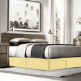 thumbnail image 2 of 14" Tailored Pleated Bed Skirt Dust Ruffle, Queen, Light Yellow, by Clara Clark, 2 of 4