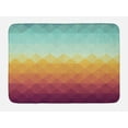 thumbnail image 1 of Indie Bath Mat, Mosaic Inspired Abstract Checkered Pattern Pastel Retro Rhombus Tile, Non-Slip Plush Mat Bathroom Kitchen Laundry Room Decor, 29.5 X 17.5 Inches, Turquoise Marigold Purple, Ambesonne, 1 of 2