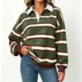 thumbnail image 5 of AHTJRT Y2k Women Striped Rugby Shirt Long Sleeve Collared Oversized Sweatshirt Vintage Jersey Streetwear Top Casual Loose Outdoor Sports Golf Pullover, 5 of 8