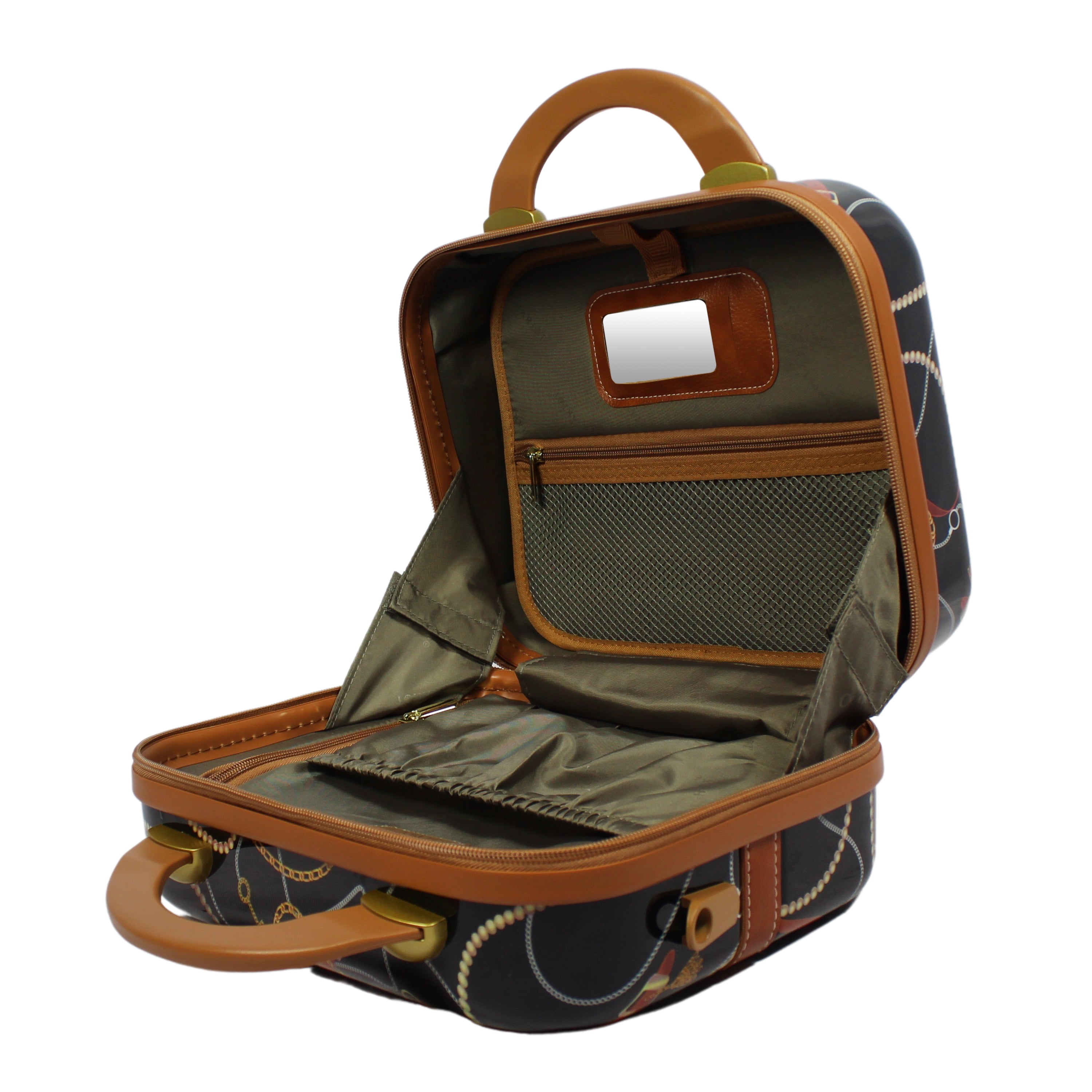 World Traveler Chariot Vintage Trunk Style Cosmetic Case - Posh Black