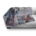 thumbnail image 3 of Art Soft Flannel Fleece Blanket, Fantasy Portrait of a Girl with Floral and Geometric Details Butterflies Color Splashes, Cozy Plush for Indoor and Outdoor Use, 70" x 90", Multicolor, by Ambesonne, 3 of 6