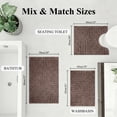 thumbnail image 2 of Aonewoe Bathroom Rug Set 3 Piece Microfiber Water Absorbent Bath Mats Washable Non Slip Bath and Toilet Rug Set for Shower Floor（Brown）, 2 of 8