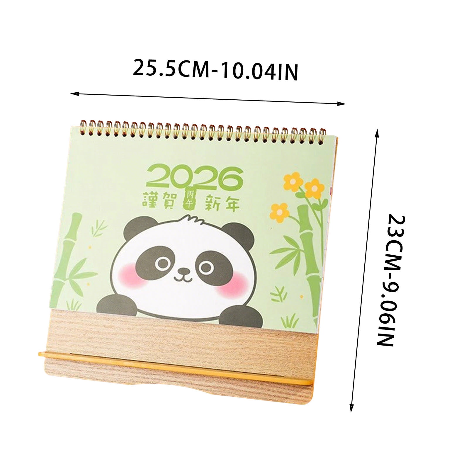 Desk Calendar 2026, Mini Horizontal Desktop Calendar with Stand, 2026 Chinese Year Gift, Office Desk Organizer, Thick Paper, Stable Triangular Base, Flat Lay Binding, Festive Red Decoration
