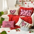 thumbnail image 5 of I Love U XOXO Valentine Hearts Pink Throw Pillow Covers, 12 x 20 Inch Love Wedding Cushion Case Decoration for Sofa Couch Set of 4, 5 of 6