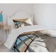 thumbnail image 4 of Ambesonne Beach Quilted Bedspread Set 2 Pcs, Ocean Sea Waves Sand View, Twin Size, Pale Brown Sky Blue, 4 of 6