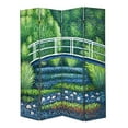 thumbnail image 4 of Benjara Wooden Double Sided 4 Panel Room Divider with Landscape Scene, Multicolor, 4 of 5