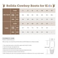 Rollda Round Toe Kids Cowboy Boots for Boys Girls,Dark Brown,US Size 7