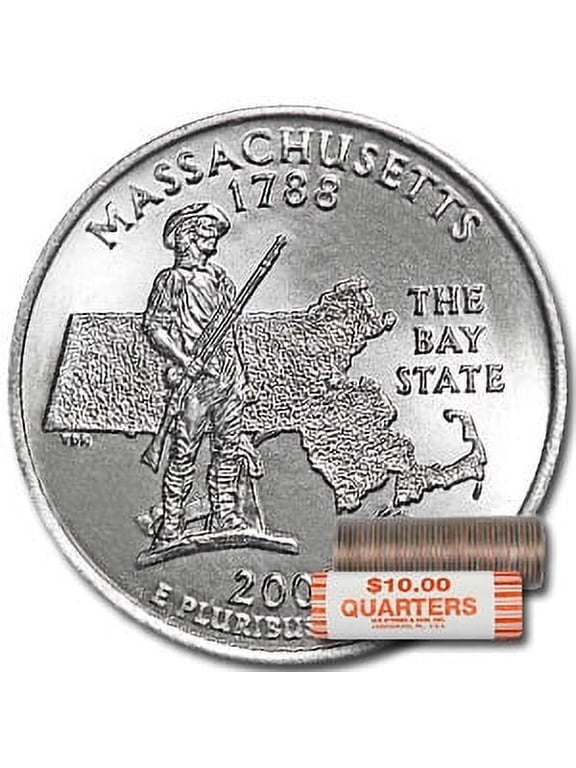 2000-D Massachusetts Statehood Quarter 40-Coin Roll BU