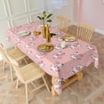 thumbnail image 5 of Pink Cow Heart Pattern Rectangle Tablecloth 60"x102",Waterproof Polyester Rectangle Table Cloth, Wipeable Spillproof Polyester Tablecloth for Dining, Camping, Indoor and Outdoor, 5 of 6