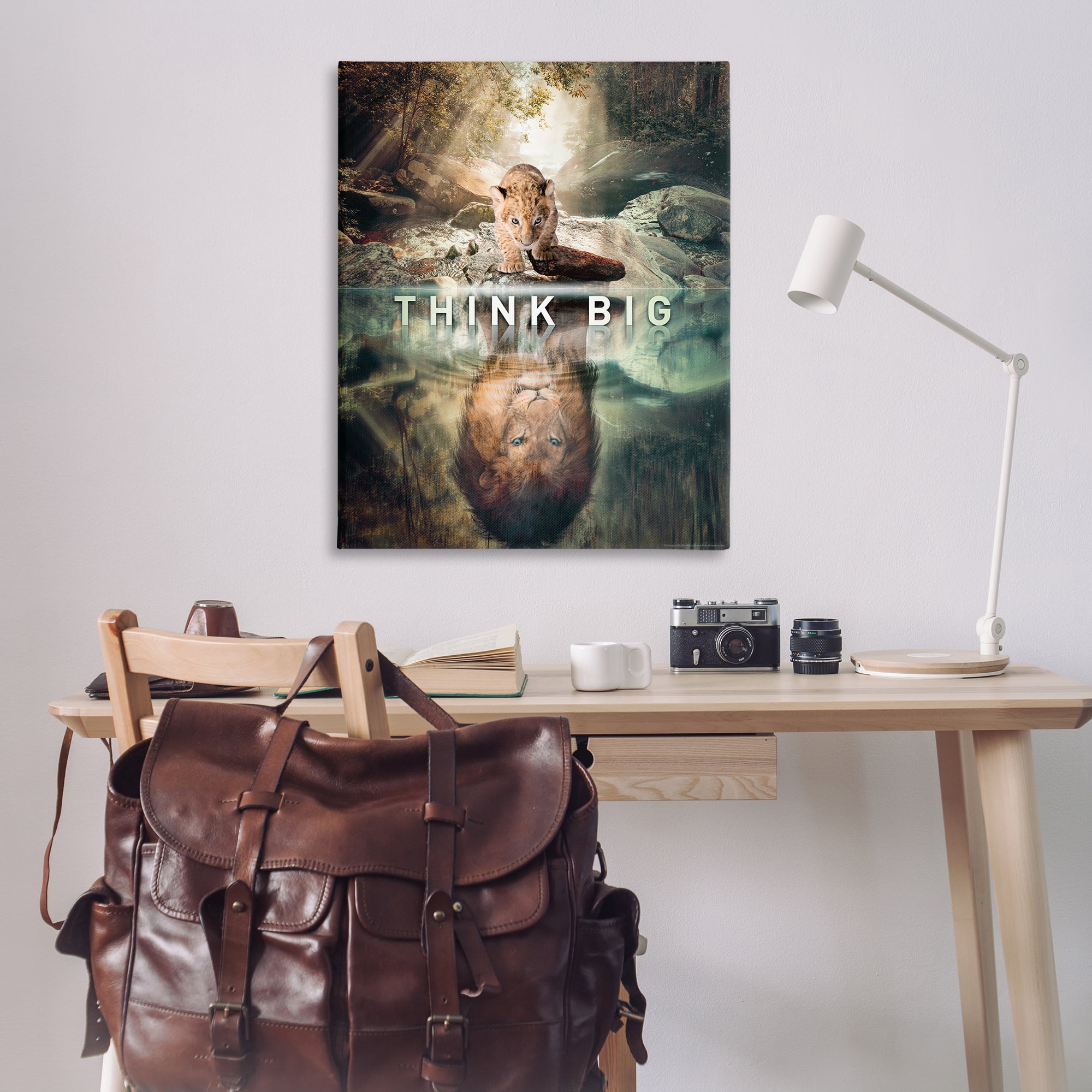 Stupell Industries Think Big Lion & Cub Animals Painting Wrapped Canvas Art Print Wall Art, 36 x 48