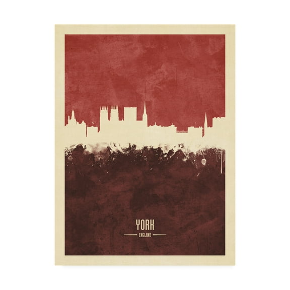 Trademark Fine Art 'York England Skyline Red II' Canvas Art by Michael Tompsett