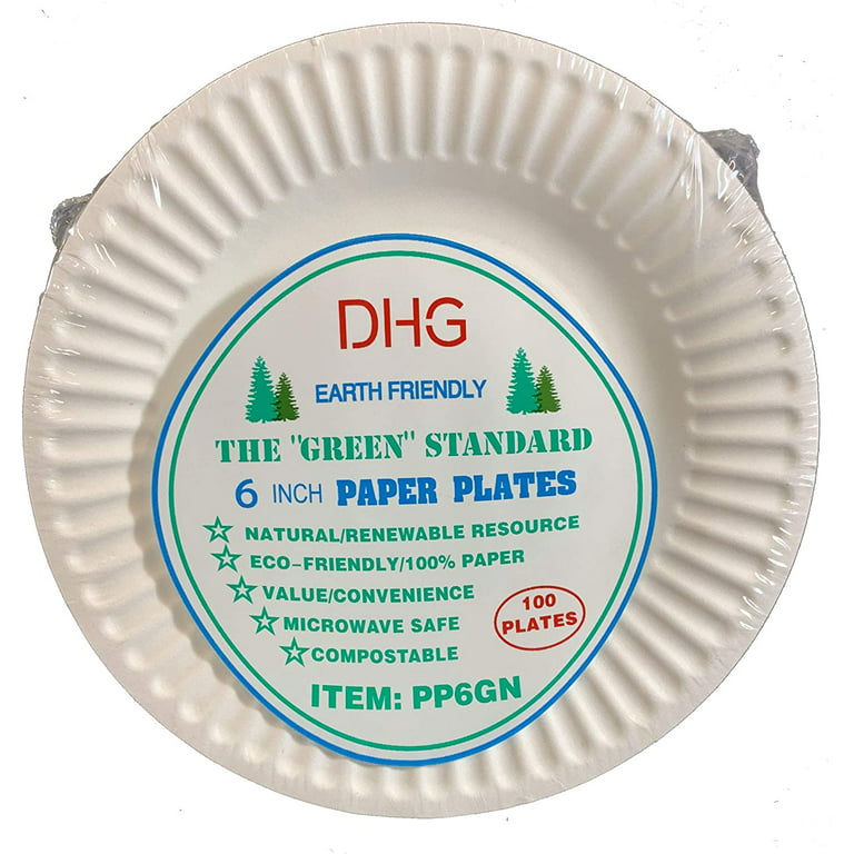 DHG PROFESSIONAL The Green Standard 6-Inch Paper Plates Uncoated