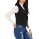 thumbnail image 4 of CHALECO CORTO SIN MANGAS DE SUEDE SINTÉTICO PARA MUJERES INSPIRADOR CHIC M NEGRO, 4 of 7