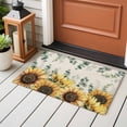 thumbnail image 4 of 2x3 Ft Entryway Area Rug, Sunflower Eucalyptus Kitchen Rug Runner Washable Floor Mat, Farmhouse Weeping Botanical Linen Non Slip Indoor Door Mat Throw Carpet for Bathroom Living Room Bedroom, 4 of 8
