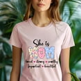 thumbnail image 2 of Women's Graphic Premium T-Shirt She is MOM with Positive Words and Pastel Design, Yellow, 2XL, 2 of 6