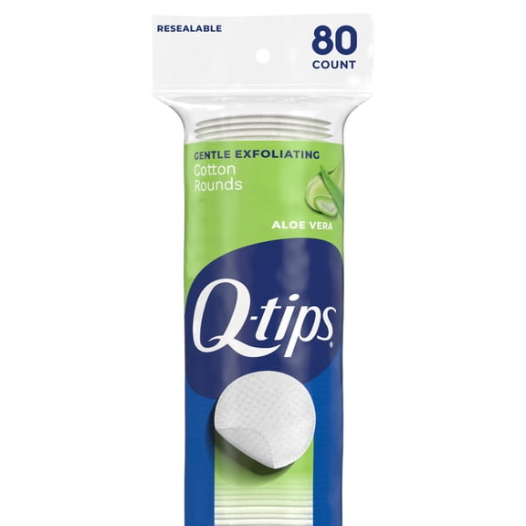 Q-tips Gentle Exfoliating Cotton Rounds, 80 Count