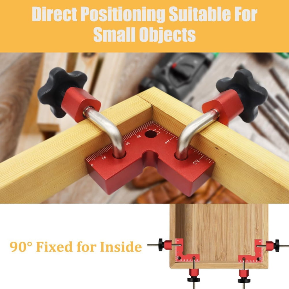 Mini 90 Degree Positioning Squares 2 Pack, Aluminium Alloy Clamping Squares for Woodworking, Clamping