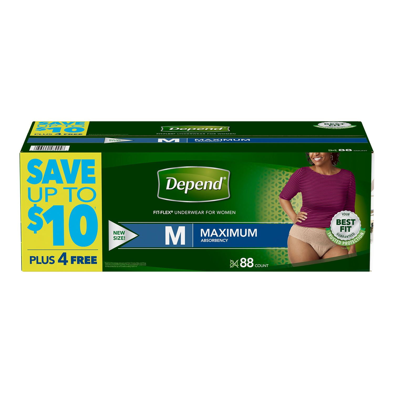 Depend FIT-FLEX Absorbent Underwear, Women's, Tan, Small, 24 to 30  Waist/Hip, 19 Count - Fry's Food Stores