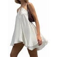 thumbnail image 4 of Women'S Mini Dress Halter Neck Sleeveless Tie Backless Swing Flowy Beach Dresses Summer Clothes White S, 4 of 9