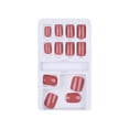 thumbnail image 2 of Uñas postizas a presión, regalo para mujer, kit de manicura extraíble, uñas postizas que se pueden usar con parches de colores, 1 ml de pegamento para uñas., 2 of 2