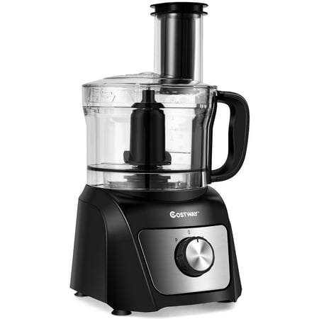 Costway - 8 Cup Food Processor 500W Variable Speed Blender Chopper w/ 3 Blades - Black