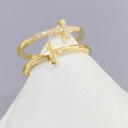 thumbnail image 4 of Jumpingount Anillo de apertura para mujer, joyería de mano de doble capa cruzada ajustable, diamantes de imitación, cobre, decoración de moda elegante Ropa, zapatos y accesorios Miscelánea Jumpingount AP014813-00, 4 of 6