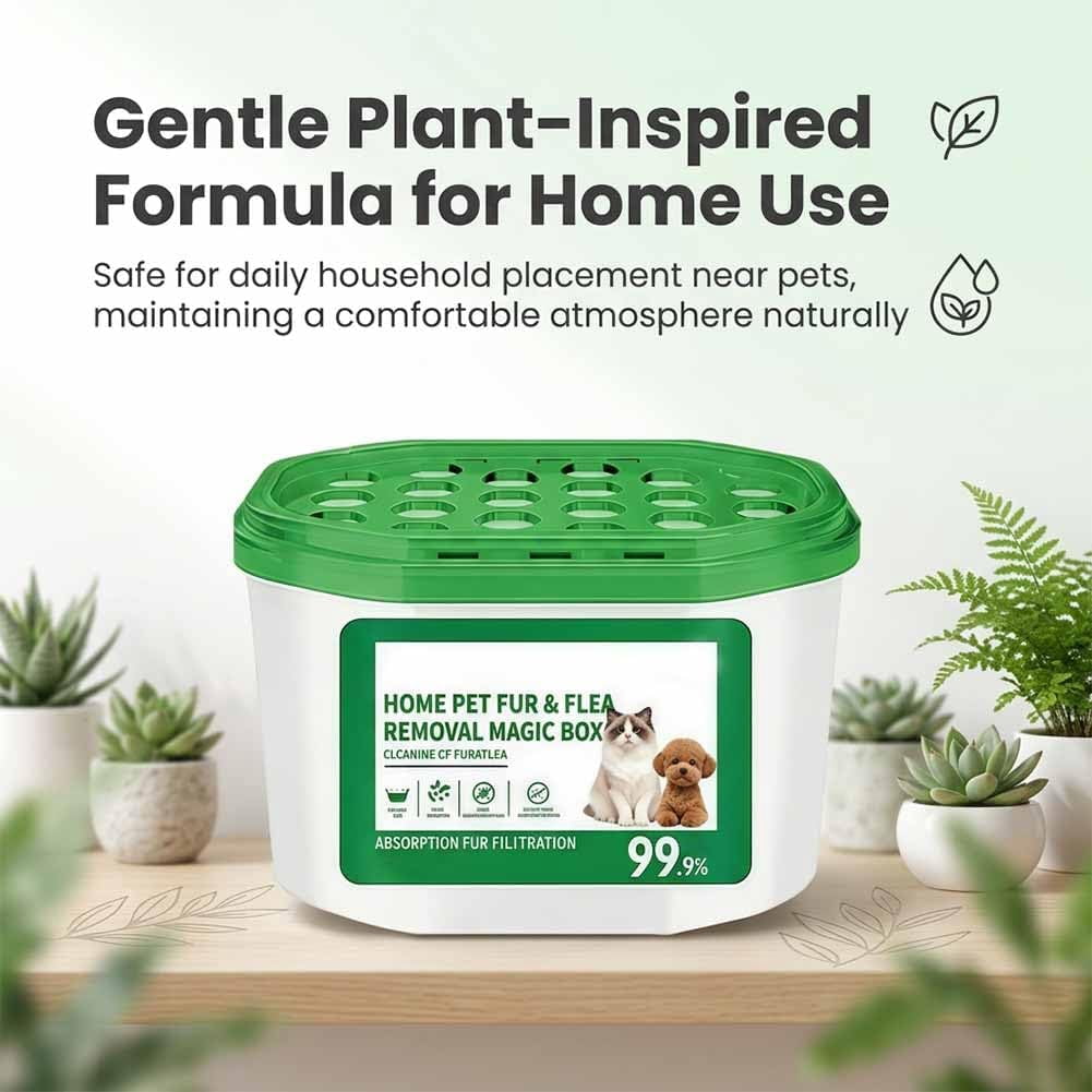 Home Pet Fur & Odor Removal Magic Box, 400ML Large Capacity Portable Air Purifier Box, Automatic Air Cleaner & Dust Collector for Home Bedroom Living Room Pet Areas (2PCS)
