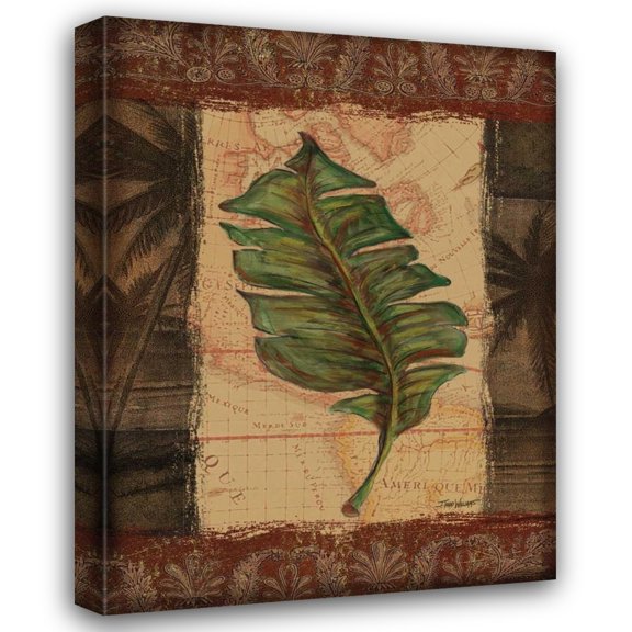 Todd Williams 19x24 Gallery Wrapped Canvas Wall Art Titled - Tropical Leaf I