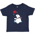 thumbnail image 3 of Inktastic Polar Bear With A Scarf, White Bear, Snowflakes Boys or Girls Baby T-Shirt, 3 of 5