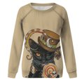 thumbnail image 4 of Hauts pour Femmes Décontractés Élégants 2023 Imprimé Halloween Manches Longues Col Rond Pull Décontracté à Capuche Costumes d'Halloween pour Femmes en Solde, 4 of 5