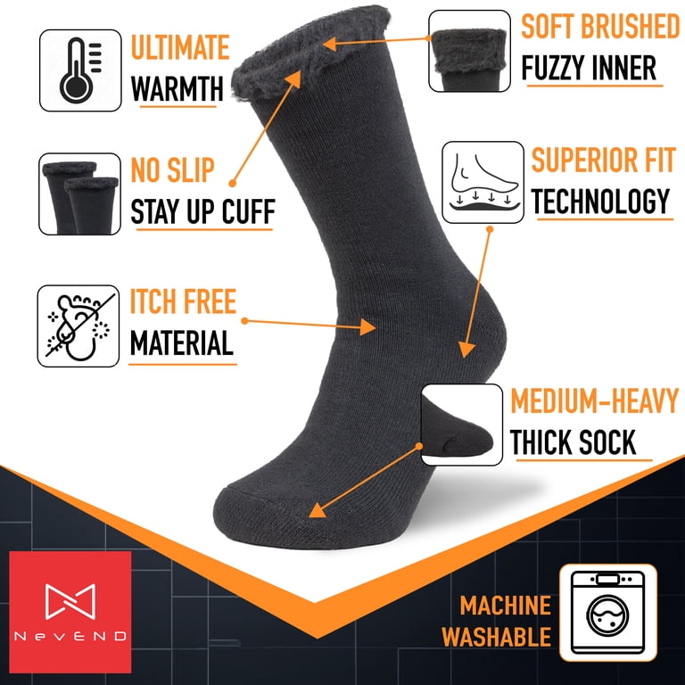 NevEND Men's Merino Wool Thermal Crew Socks 3-Pack photo 2
