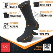 NevEND Mens Merino Wool Cotton Crew Socks Thermal and Warm Socks for Winter Work Hiking Running 3 Pairs (Size 7-13)
