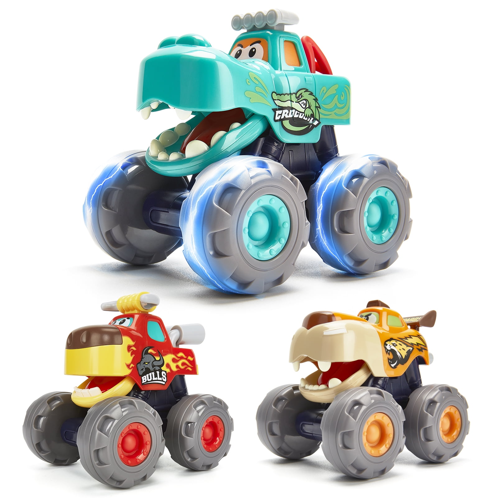 Friction Powered Cars for Boys and Toddlers Pull Back Cars for Boys Diecast Hot Wheels Trucks 1:36 Scale 2 Pack Pull Back Vehicle with High Speed af-tigonhw Pull Back Trucks 