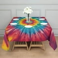 thumbnail image 3 of Colorful Tie Dye Mandala Pattern Square Tablecloth,Waterproof Square Table Cover,Wipeable Spillproof Washable Table Cover for Home Kitchen Party Decor 42"X42"(107x107cm), 3 of 6