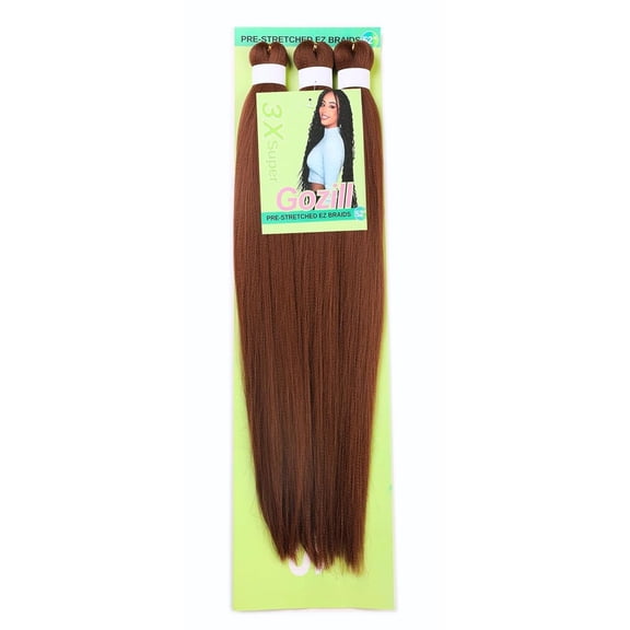 WEIF-Brown Braiding Hair Pre Stretched 30# Knotless Braids Hair Extension for Braiding