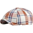 thumbnail image 4 of CoCopeaunts Newsboy Cap Spring Summer Cotton Artist Painter Beret Hat Plaid Ivy Cap Flat Beret Cap Newsboy Hats for Women, 4 of 8