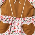 thumbnail image 6 of IDOPIP Toddler Baby Girls Christmas Dress Short Puff Sleeve Printed Smocked Skater Dress, 6 of 7