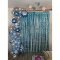 thumbnail image 4 of Cortina con Flecos de Cumpleaños Azul Claro - 4 Piezas 1 x 2M Cortina con Flecos Metálicos Brillantes - Cortina de Telón de Fondo de Aluminio - Decoración de Fotomatón de Baby Shower de Cumpleaños, 4 of 5