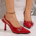 thumbnail image 6 of ShiShine Kitten Heels for Women Pointed Toe Pumps Low Heel Slingback Heels with Buckle Dress Shoes for Dating Party Working, 6 of 9