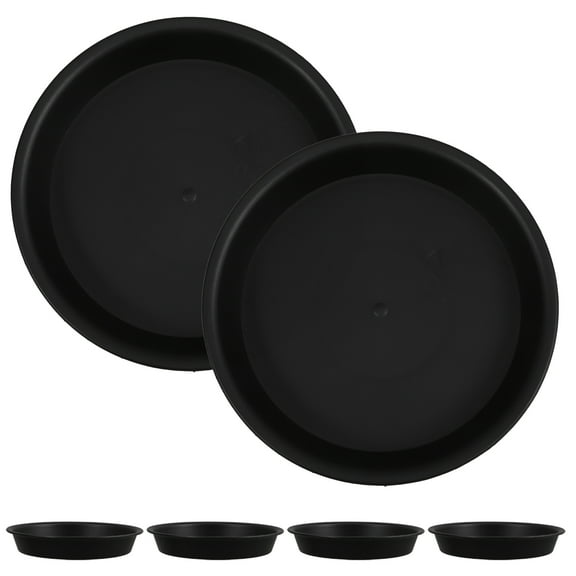 IDEANATEGRATE Water Catcher Plant Saucer 6Pcs 5.9In Black PP for Potted Plants