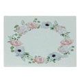 thumbnail image 1 of Anemone Flower Cutting Board, Delicate Peony Rose Brunia Eucalyptus Leaves Round Wreath, Decorative Tempered Glass Cutting and Serving Board, Small Size, Almond Green Pale Pink, by Ambesonne, 1 of 1