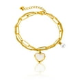 thumbnail image 2 of Con Corazón Mujeres Colgante Oro Acero Inoxidable Color Pulseras Brazaletes, 2 of 2