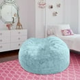 thumbnail image 4 of ZZkhGo 1pc Chair Cover Large Circular Soft Fluffy Comfortable Velvet Sofa 150x75 cm Living Room Bedroom Office Home Decoration Only Cover No Filler Sky Blue, 4 of 6